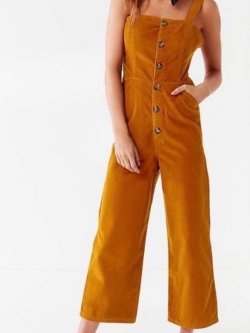 BDG Corduroy Mustard Overalls Sz M